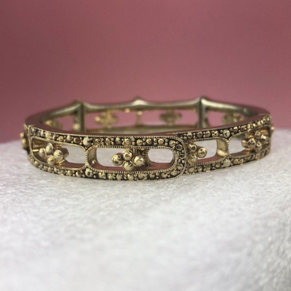 Monet Gold / Champagne Pavé Bejeweled Bracelet - Picture 5 of 10